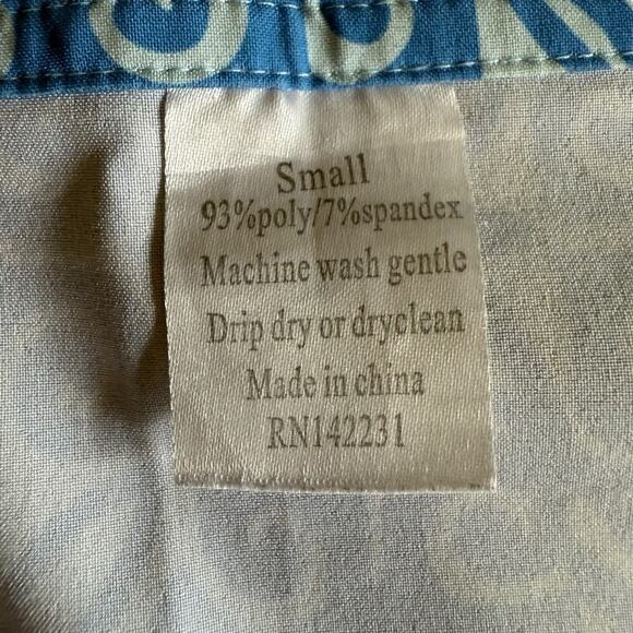 Rip Skirt Hawaii Skirt Small Blue Floral Adjustable waist Athleisure Beach Swim - Picture 4 of 7